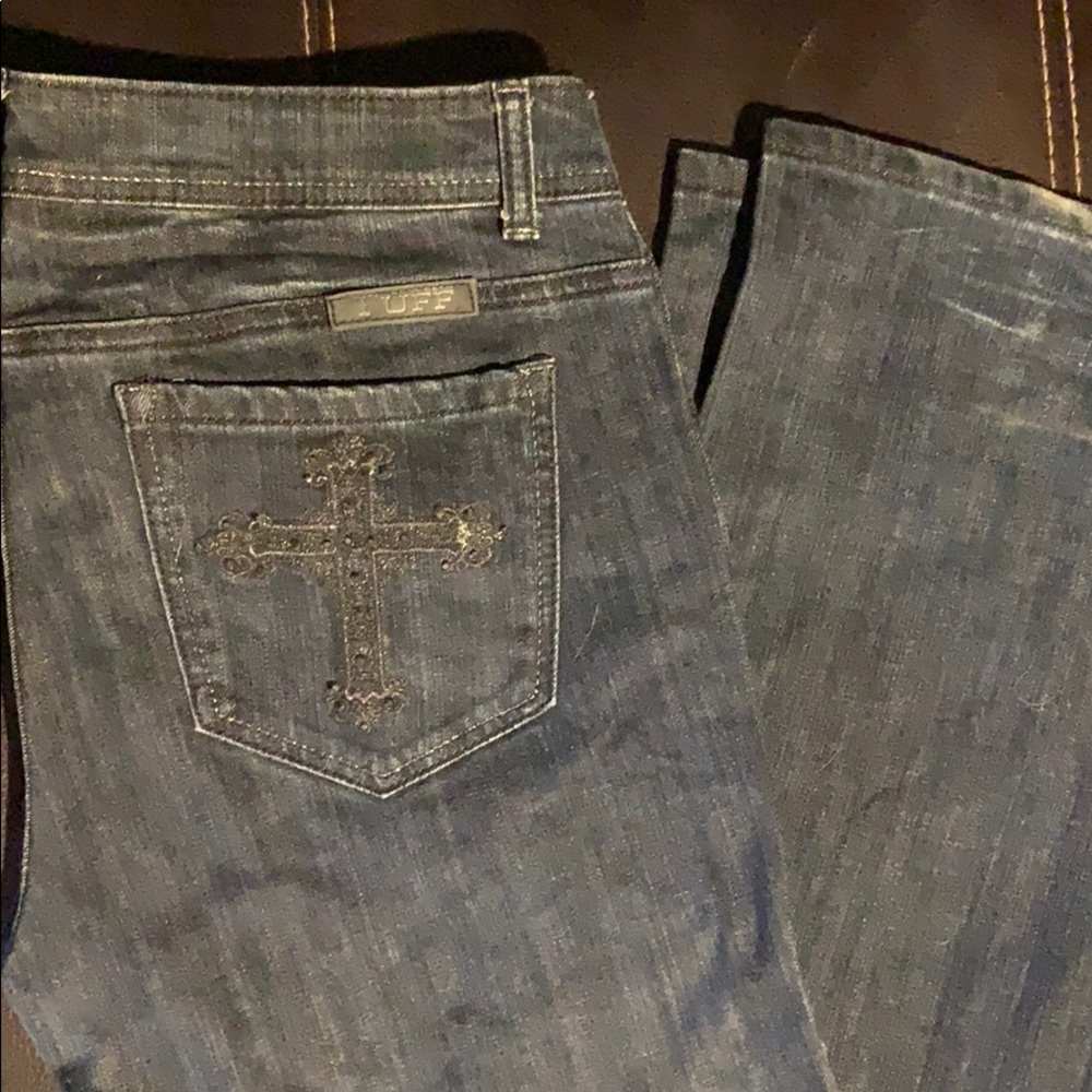 Women’s bootcut cowgirl Tuff co jeans. Dark wash.